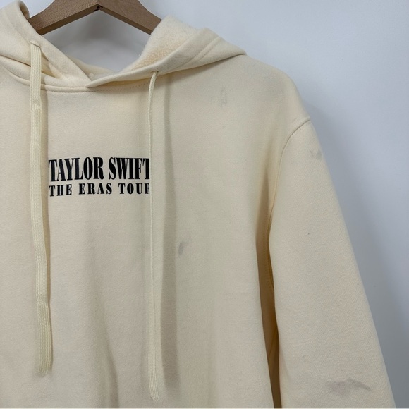 Taylor Swift Beige The Eras Tour Concert Graphic Hoodie Size Large - Picture 3 of 8
